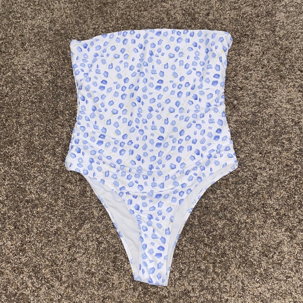 purple flower swim suit